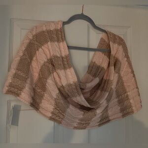 New York & Company Peach and Gold Striped Infinity Scarf / NWT